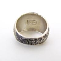 Hammered Textured Sterling Silver Band Ring - Earthy Organic Modernist Silver Jewelry