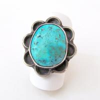 Vintage Southwestern Turquoise Sterling Silver Ring