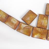 Beautiful Golden Mother of Pearl beads for jewelry making. Nice large rectangular size for pendants measuring approx. 1-3/8" in length and 1" width. Drilled top to bottom. Total of 10 pieces. 