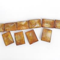 Beautiful Golden Mother of Pearl beads for jewelry making. Nice large rectangular size for pendants measuring approx. 1-3/8" in length and 1" width. Drilled top to bottom. Total of 10 pieces. 