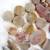 Large Mixed Natural Stone Bead Lot for Jewelry Making / Beading - Beige Fossil Coral, Rusty Brown Agates, Picture Jasper - Earth Tone Colors