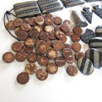 Earthy Ethnic Boho Bohemian African Tribal Style Mixed Bead Lot for Jewelry Making -  Earth Tone Colors, Beige, Black, Brown, Zebra Striped