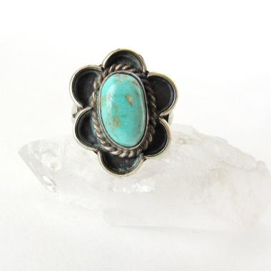 Sterling Silver Turquoise Ring Size 6 - Vintage Southwestern Turquoise Jewelry