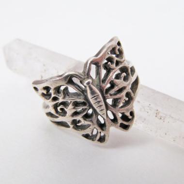 Sterling Silver Filigree Butterfly Ring -  Unique Vintage Jewelry Gifts for Nature Lovers