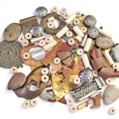 Bead Lot for Jewelry Making - Metal Components, Stones, Wood Beads &  Pendants / Bohemian Tribal Style Craft Supply